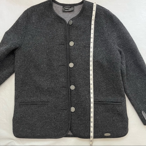 Giesswein Austria Pure New Wool Grey Button Down Jacket - Picture 6 of 12